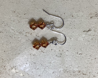 Dark Topaz Swarovski Crystal earrings