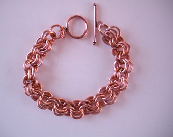 Copper chainmaille bracelet for men or women