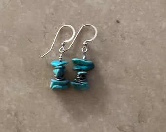 Turquoise chips earrings