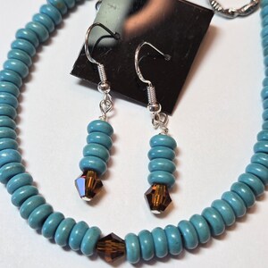 Turquoise and crystal bracelet set