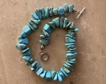 Turquoise Howlite necklace measuring 18 inches end to end