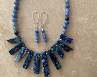 Blue lapis spike necklace