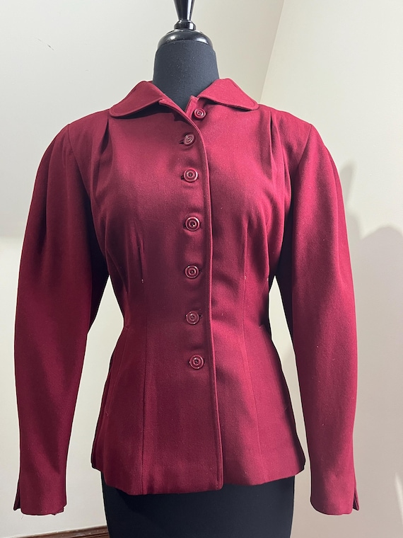 1940s Burgundy Wool Jacket - image 2