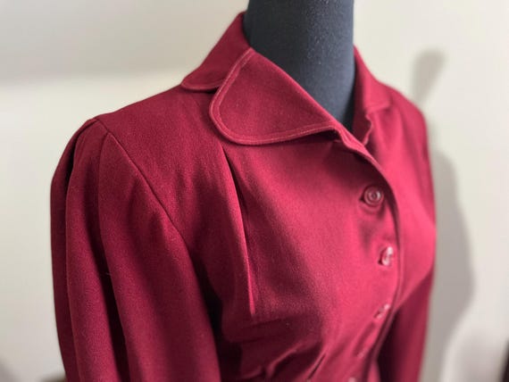 1940s Burgundy Wool Jacket - image 9