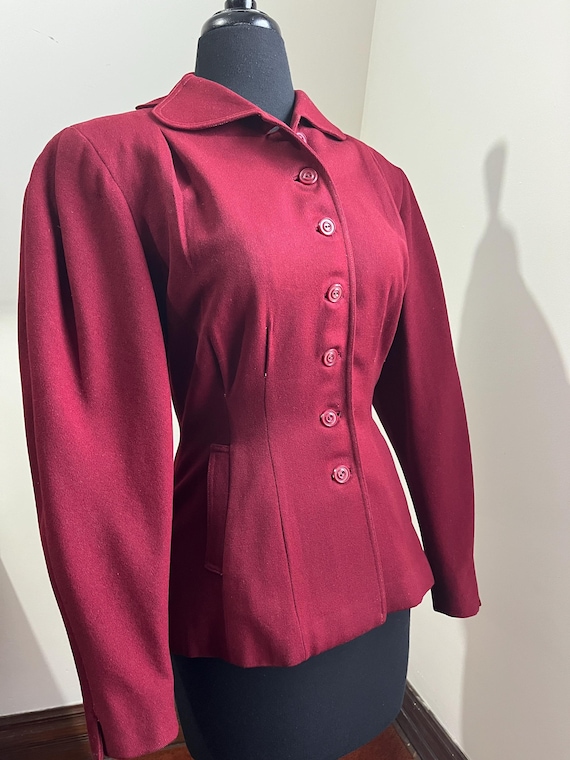 1940s Burgundy Wool Jacket - image 1