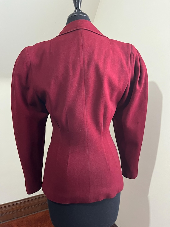 1940s Burgundy Wool Jacket - image 6