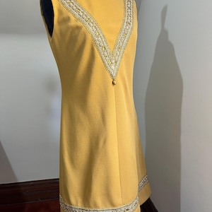 Late 60s Gold Dress with Metallic Details