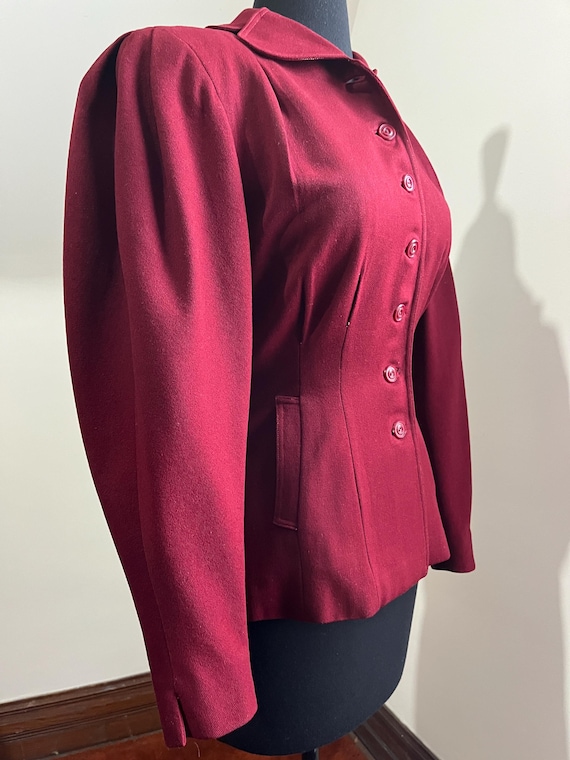 1940s Burgundy Wool Jacket - image 5