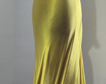 Astonishing "Silver Screen" 1930s Gold Silk Satin Evening Gown
