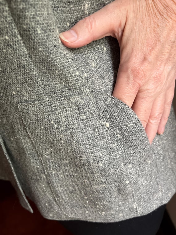 Sharp Grey Tweed 40s Jacket - image 6