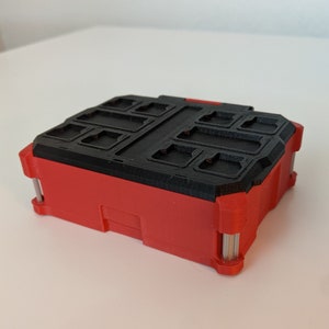 Mini Milwaukee Tool Packout Box - uchwyt na karty upominkowe i wizytówki - organizer inspirowany narzędziami Milwaukee