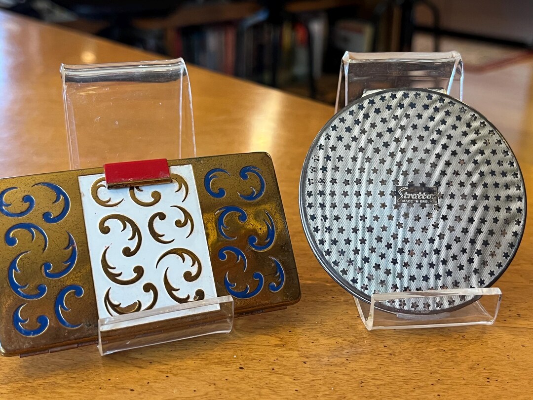Set 2 Vintage Compacts Stratton Stars Round Compact and Yardley Blue ...