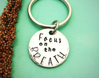 Focus on the Breath, Key Ring, Mindfulness, Mental Health, Mindful Breathing, Meditation, Recovery Gifts, Buddhist, Yoga, Inhale Exhale, Zen