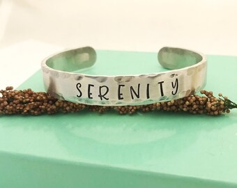 Serenity Bracelet, Sobriety Bracelet, Affirmation Bracelet, Recovery Gifts, Serenity Prayer, Gift for Her, Sobriety Gift, God Grant Me