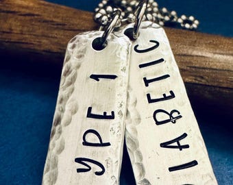 Medical Alert Necklace, Diabetic Necklace, Diabetes Necklace, Medical Necklace, Medical Condition Necklace, Diabetic Jewelry, Diabetes Charm