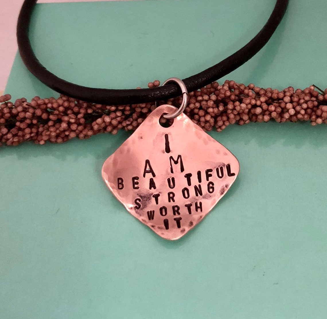 You Are Beautiful Strong and Worth It Necklace Self Harm Etsy