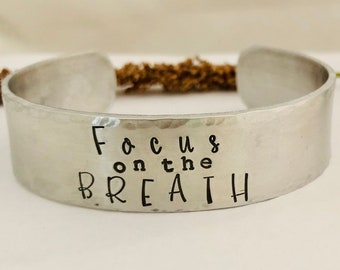 Focus on the Breath, Bracelet, Mindfulness, Mental Health, Mindful Breathing, Meditation, Recovery Gifts, Buddhist, Yoga, Inhale Exhale, Zen