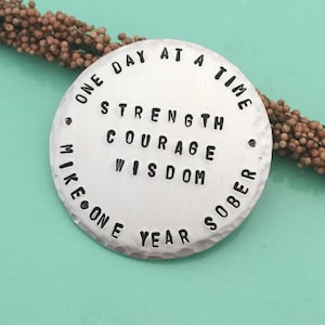 Sobriety Medallion, Sobriety Key Ring, Personalized Sobriety Key Ring, Sobriety Coin, Sober Anniversary Gift, Recovery Gift, AA, NA 12 Step
