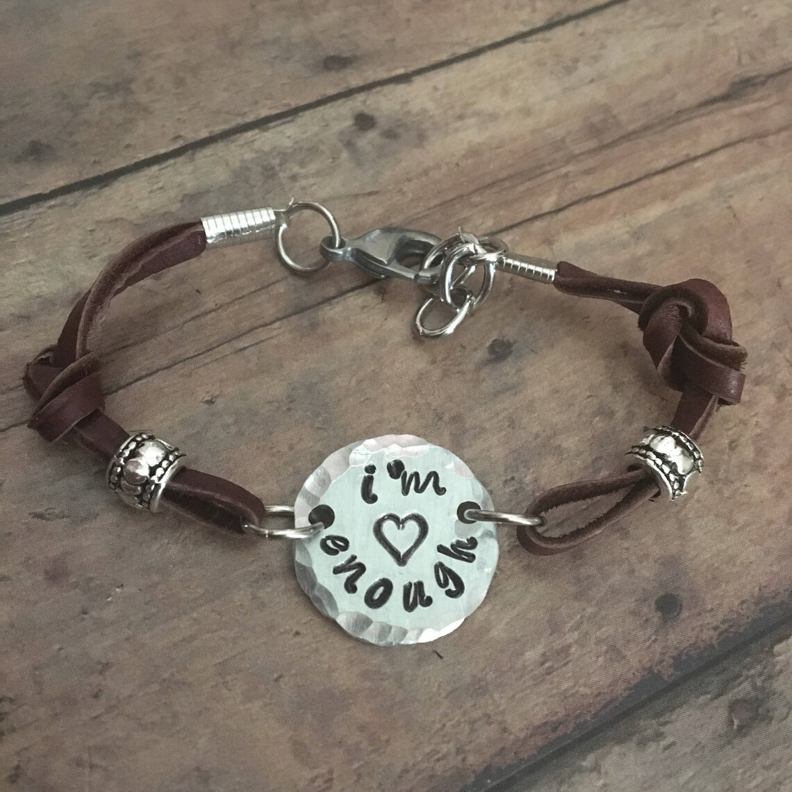 I'm Enough Bracelet Enough Bracelet Leather Bracelet Etsy