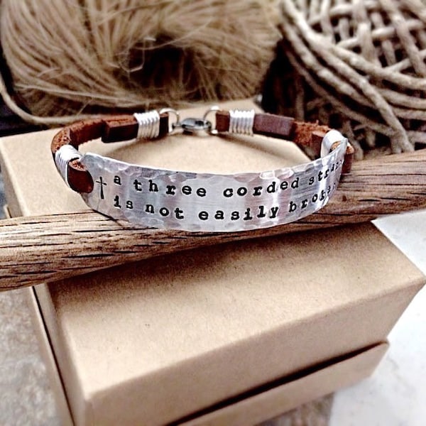 Personalized Leather Bracelet, Rustic Leather Bracelet, Leather Cuff, Medical Alert Bracelet, ID Bracelet, Name Bracelet, Quote Bracelet