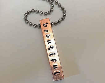 Beautiful Strong Worthy Necklace, I am Beautiful Necklace, Suicide Prevention Necklace, Depression Necklace, Name Necklace, Mental Health
