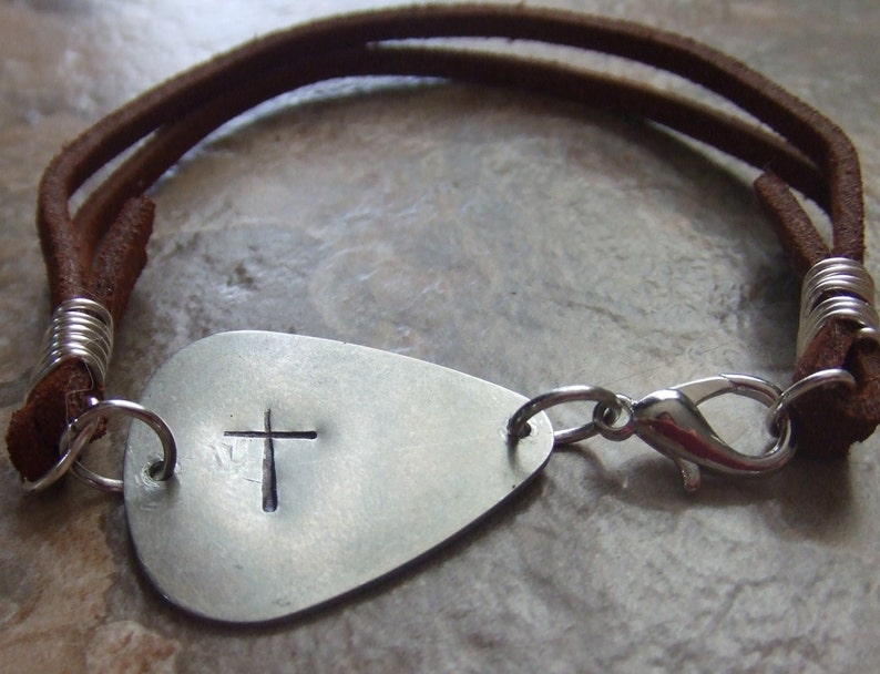 Cross Bracelet Guitar Pick Bracelet Gift for Musician Etsy