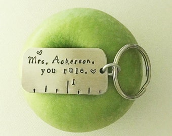 Personalized Teacher Gift, Teacher Key Ring, Teacher Gift, Teachers Rule Key Ring, Mentor Gift, Teacher Christmas Gift, Teacher Appreciation