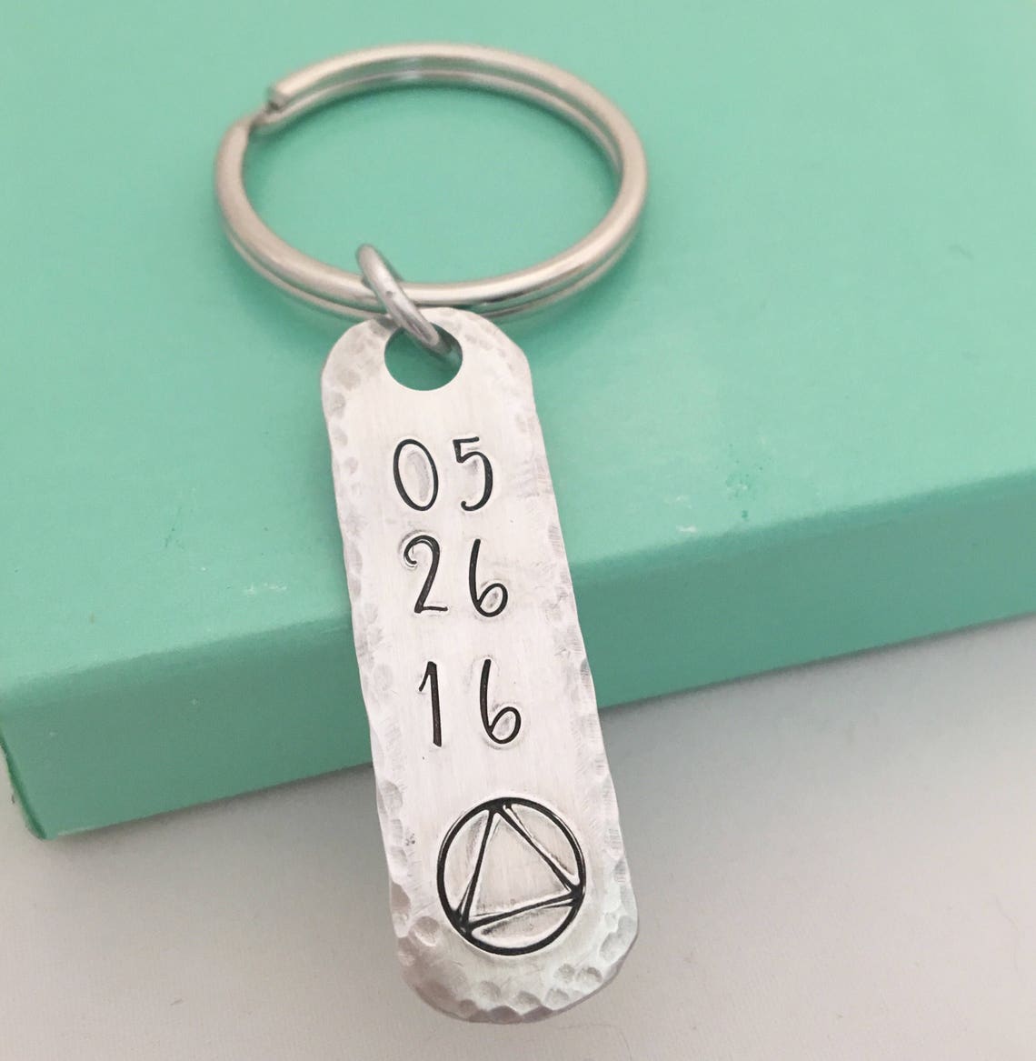Sobriety Key Ring, AA Symbol, Recovery Key Ring, Sobriety Anniversary ...