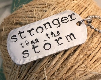 Stronger Than The Storm Necklace, Mental Health Necklace, Recovery Gifts, Inspirational Necklace, Be Stronger Than the Storm, Motivational