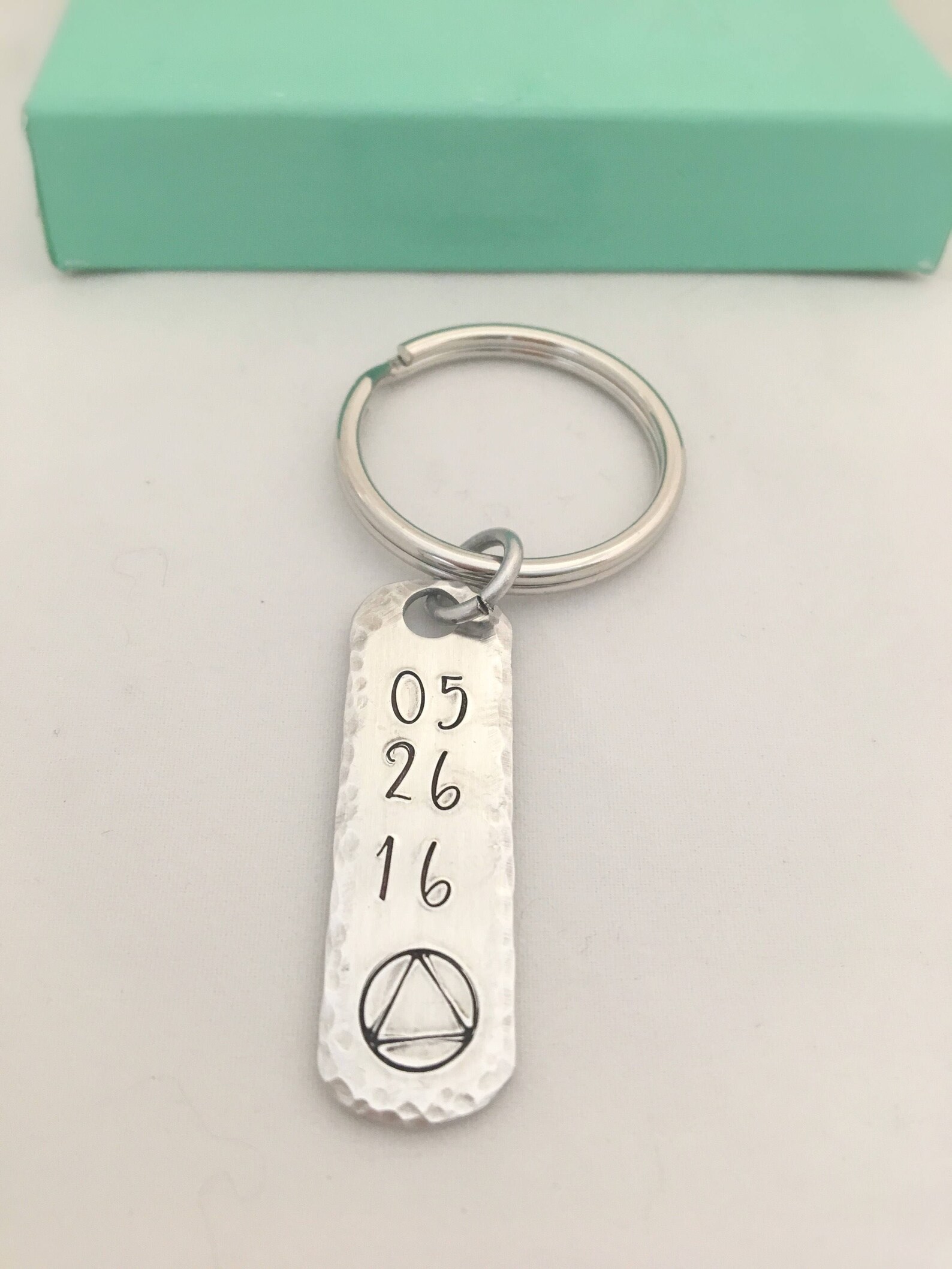 Sobriety Key Ring, AA Symbol, Recovery Key Ring, Sobriety Anniversary ...