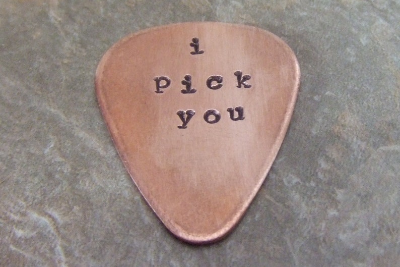 Guitar Pick Handstamped Guitar Pick Personalized Guitar Etsy
