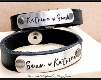 Personalized Matching Bracelets, Love Bracelet, Couples Bracelet Set, Anniversary, Engagement, Bridal Shower, Wedding, Set of 2 Bracelets