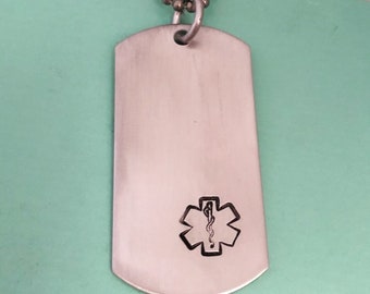Medical Necklace, Medical ID Necklace, Medical Alert Necklace, Medical Alert Jewelry, Diabetic Necklace, Allergies Necklace, Pacemaker, EMT
