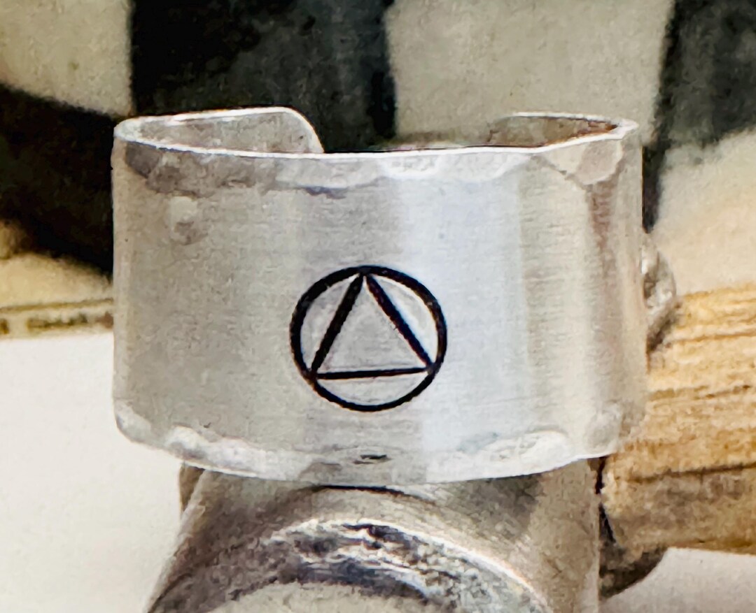Addiction Recovery Rings AA Symbol Ring, Adjustable Ring, Sobriety, Sober, Recovery, Addiction ...