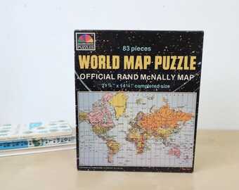 Vintage Selchow and Righter Rand McNally World Map Puzzle