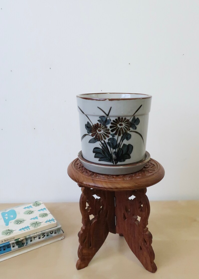 Brown - Hand Carved Sheesham Wood Mobile Stand 15