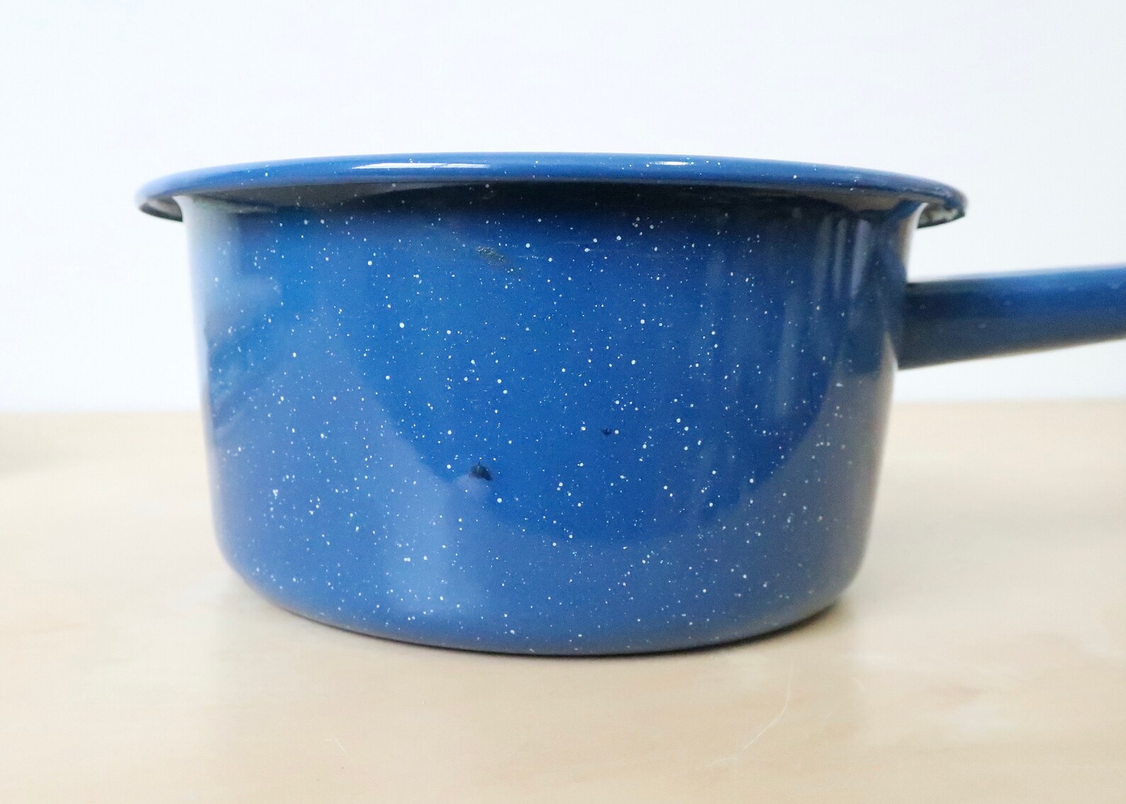 Vintage Blue and White Speckled Enamel Camping Pot Etsy