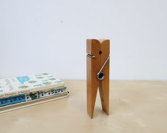 Vintage Oversized Wooden Clothespin Desk Accessory - Japan