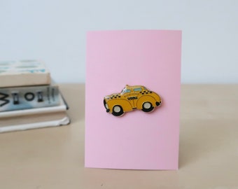 Vintage NYC Yellow Taxi Cab Enamel Pin