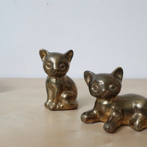 Vintage Brass Kitten Figurines - Set of two