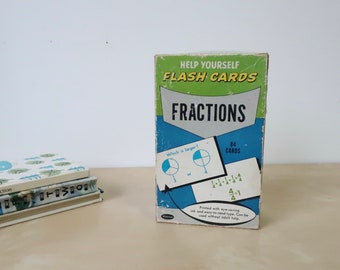 Vintage Boxed Set Fractions Flash Cards - 1960