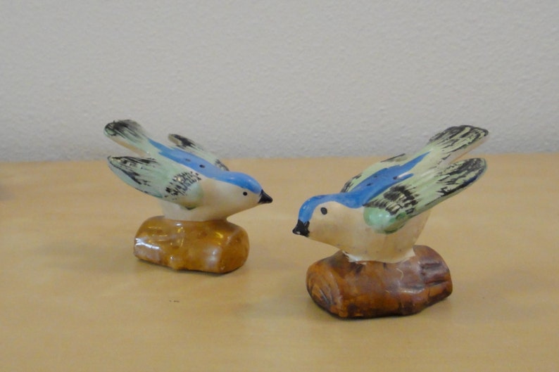 Vintage Blue Bird Salt and Pepper Shakers Made in Japan Etsy