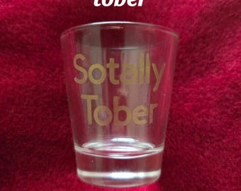 Handmade etched shot glasses.