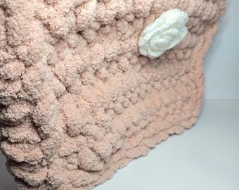 Hand-crocheted purses.