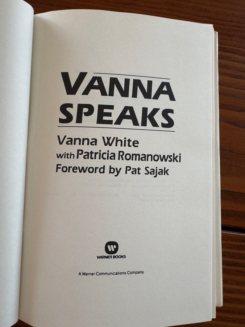 SIGNED Vanna Speaks by Vanna White Etsy
