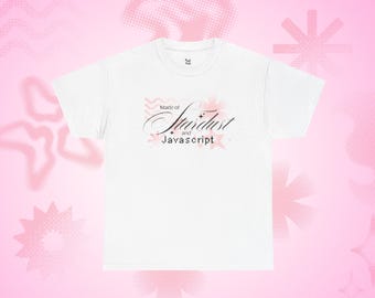 Stardust and Javascript Tee, Cyber Y2K Tech Vibes, Women in Computer Science Shirt, Unisex Heavy Cotton T-shirt, Cute Programmer Quote Top