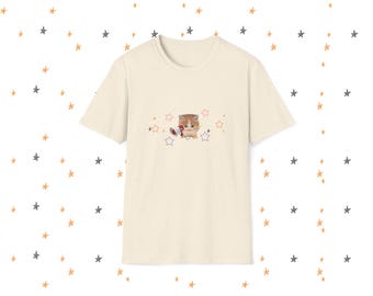 Buntes Kitty Kidcore T-Shirt, Silly & süße Katze Megaphon T-Shirt, Unisex Softstyle Shirt, lustiges Kawaii Grafiktop, verspielter Tierdruck,