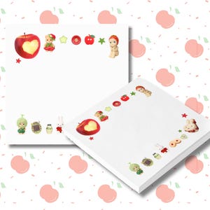 Blocs-notes Post-it® Esthétique Juminocore et bibelots pomme rouge, articles en papier Art mignon gourmette macarons Objets de collection image 1