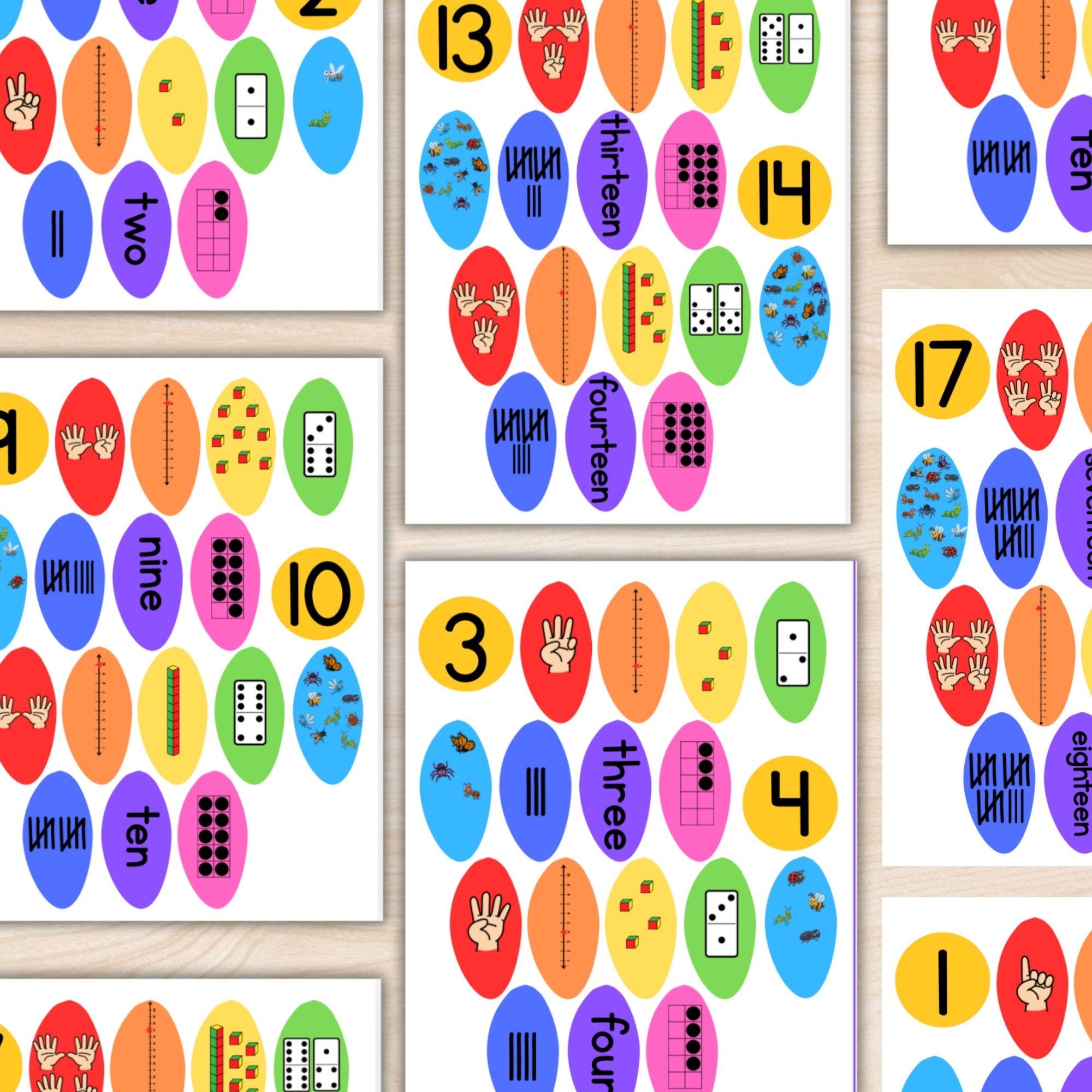 Number Sense Flower Activity 1–20 – Preschool Math Center Printable ...