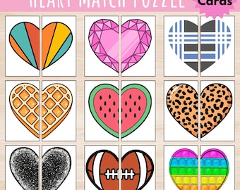 Heart Matching Puzzle Game for Kids | 130+ Hearts | Instant Download